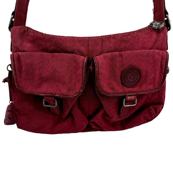 Kipling Crossbody Commuter Bag Horizontal Square Adjustable Strap Red One Size - Picture 1 of 6